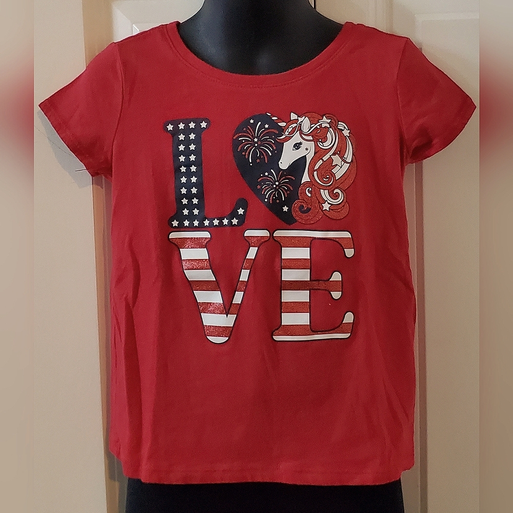 2/$10 - Little Girl's Patriotic Holiday Graphic Tee